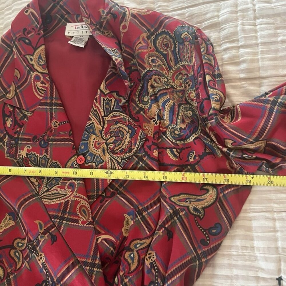 Vintage Talbots Faux Wrap Midi Dress sz 8 PETITE Plaid Equestrian Academia‎ Prep - Picture 10 of 10